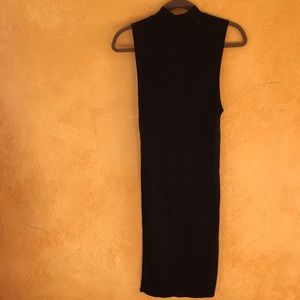 Black Mock neck rib knot top